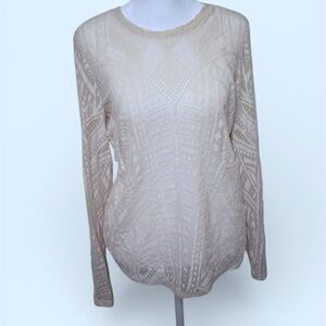 BCBGMaxAzria Cream Lace Blouse